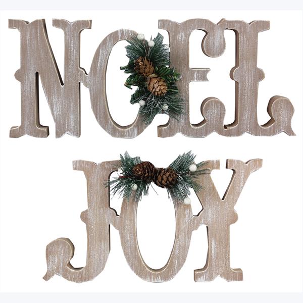 WOOD TABLE TOP CHRISTMAS WORD SIGN