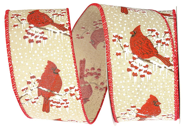 CARDINAL SNOW LINEN WIRED EDGE