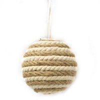 TWIN ENSPHERED BALL ORNAMENT - NATURAL IVORY 4"