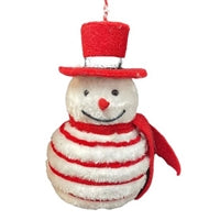 8.5" PEPPERMINT SNOWMAN ORNAMENT