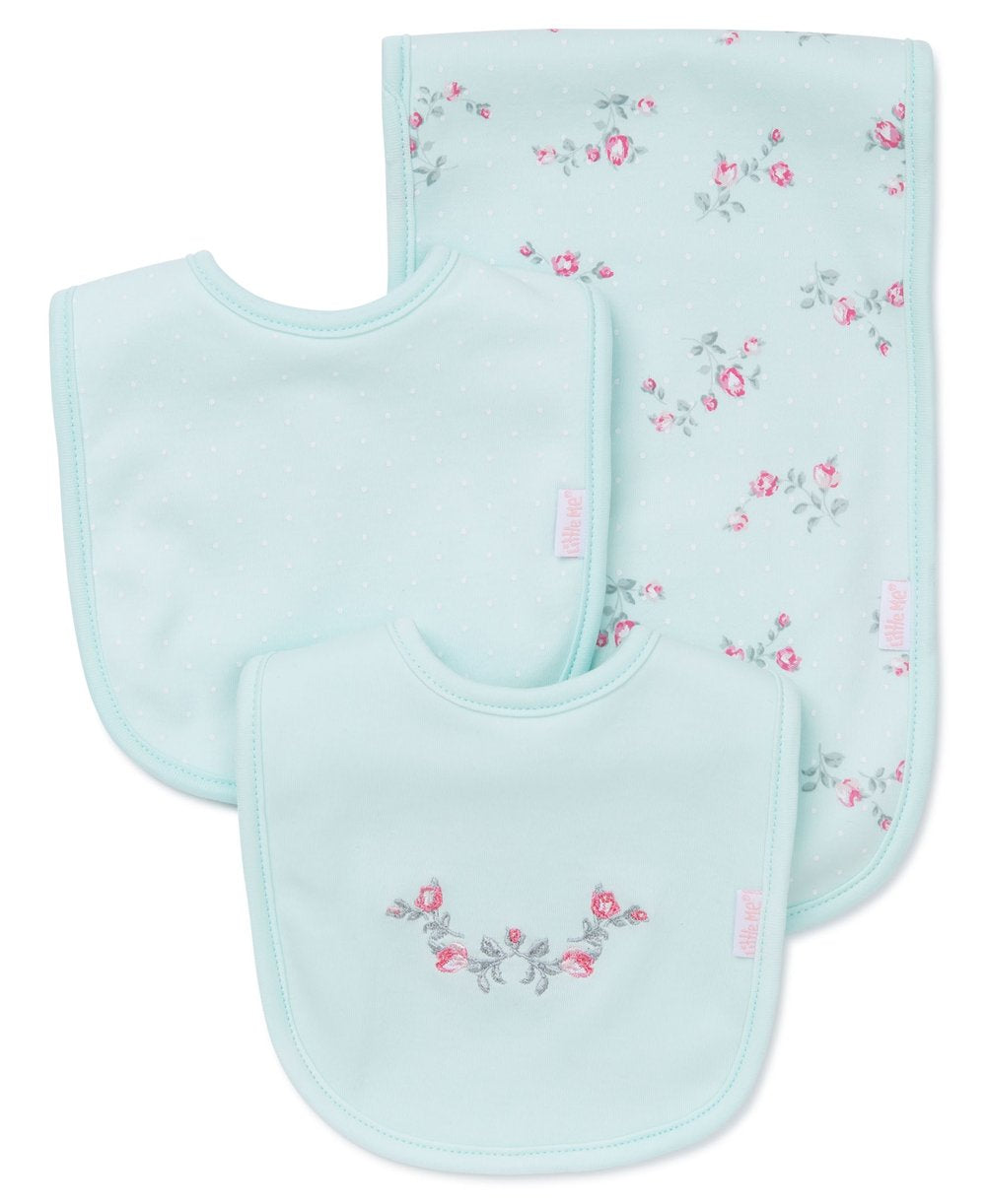 Floral Bib & Burp Set