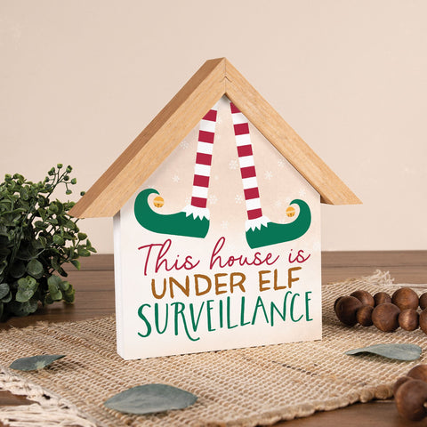 THIS HOUSE IS UNDER ELF SURVEILLANCE ORNATE DECOR