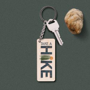 MAPLE VENEER KEYCHAIN Take A Hike