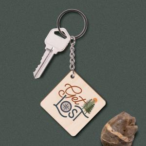 MAPLE VENEER KEYCHAIN Get Lost