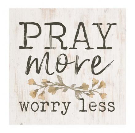 WORD BLOCK Pray More Worry Less