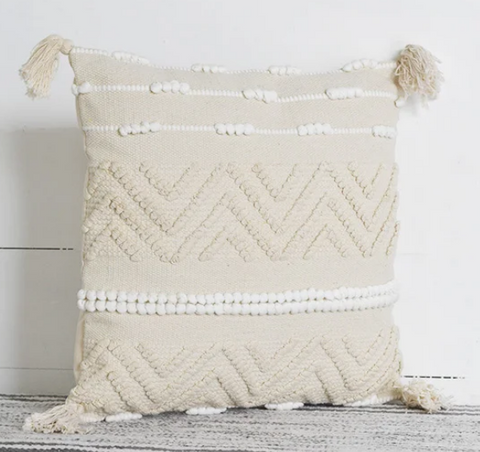 16" NAT. ZIG ZAG PATTERN PILLOW