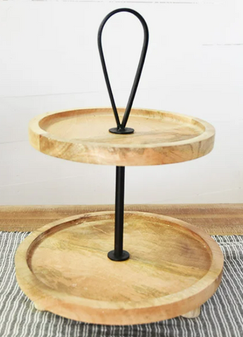 16.1" 2 TIER WOOD RISER