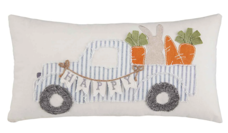 Bunny Truck Throw Pillow