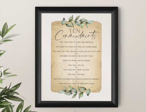 THE TEN COMMANDMENTS FRAMED ART