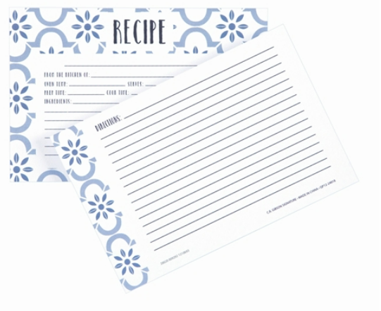 TRUE BLUE RECIPE CARDS