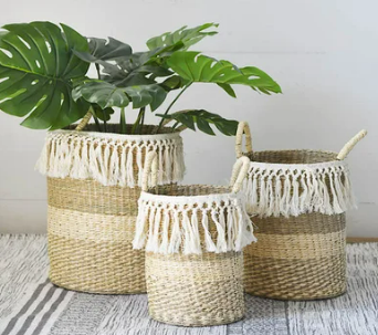 WHITE SEAGRASS BASKETS