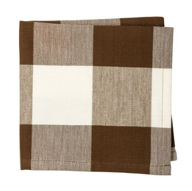 Napkin - Brown Buff Check