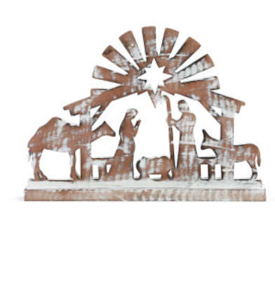 White Washed Wood Nativity