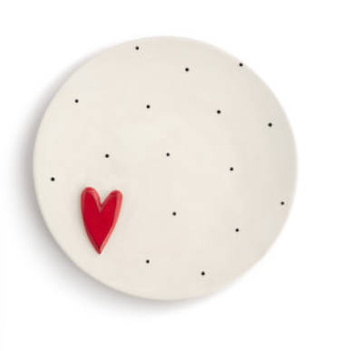 Red Heart Dot Plate