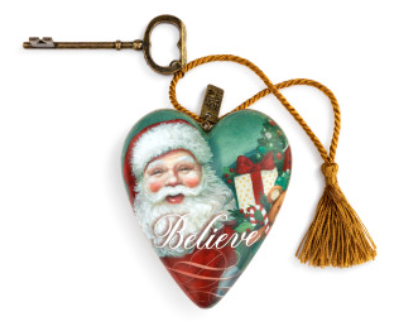 Believe Jolly Santa Art Heart