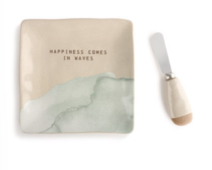 Happiness Comes in Waves Plate with Spreader Set