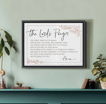 THE LORD'S PRAYER FRAMED CANVAS