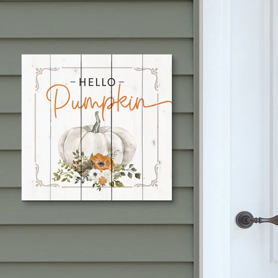 HELLO PUMPKIN OUTDOOR PORCH SIGN