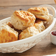 Ceramic Bread Basket with Towel