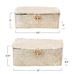 Hand-Woven Boxes with Lids