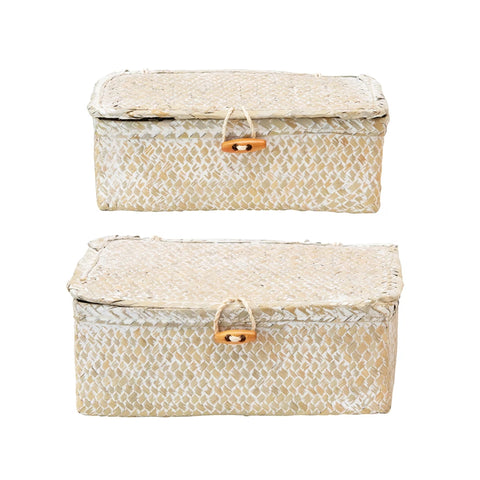 Hand-Woven Boxes with Lids