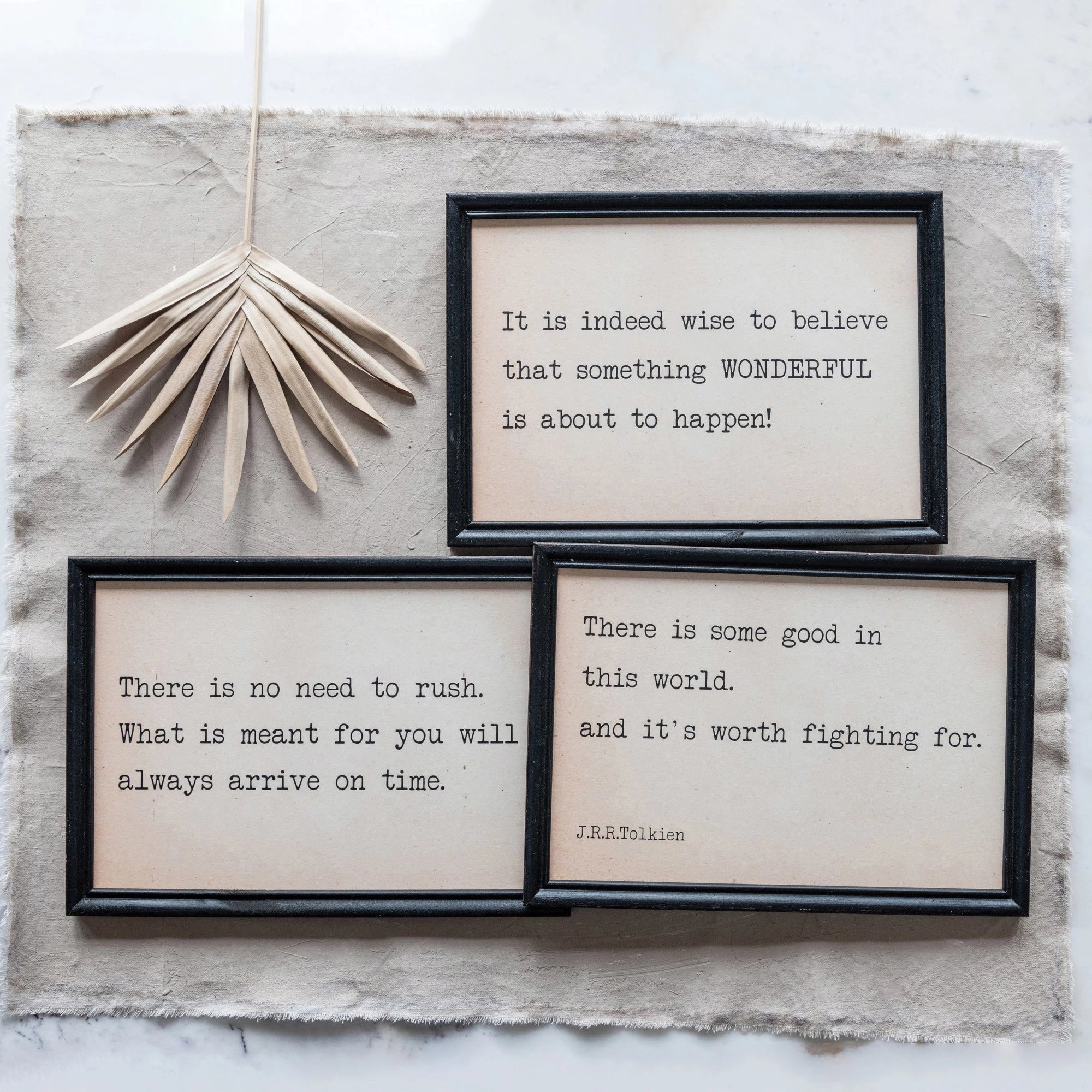 Wood Framed Wall Decor with Saying, 3 Styles