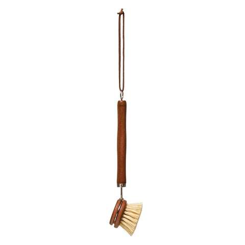 Beech Wood Brush with Leather Tie