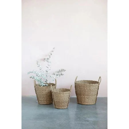 Hand-Woven Bankuan Baskets with Braided Handles