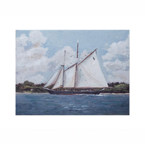 Hand-Painted Canvas Wall Décor with Sailboat