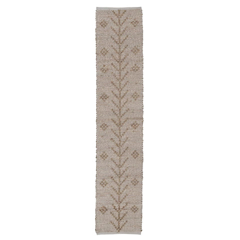 Two-Sided Hand-Woven Seagrass & Cotton Table Runner w/ Design