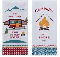 Camping Life Smore Fun Pop Up Campers Kitchen Tea Towels Set of 3 - Mary B  Decorative Art