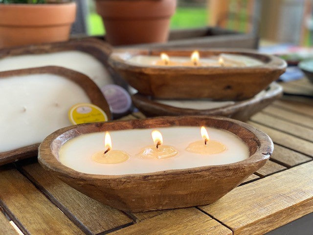 White Petite Carved Bowl Candle Sea Salt