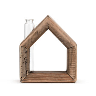 Wooden House Bud Vase