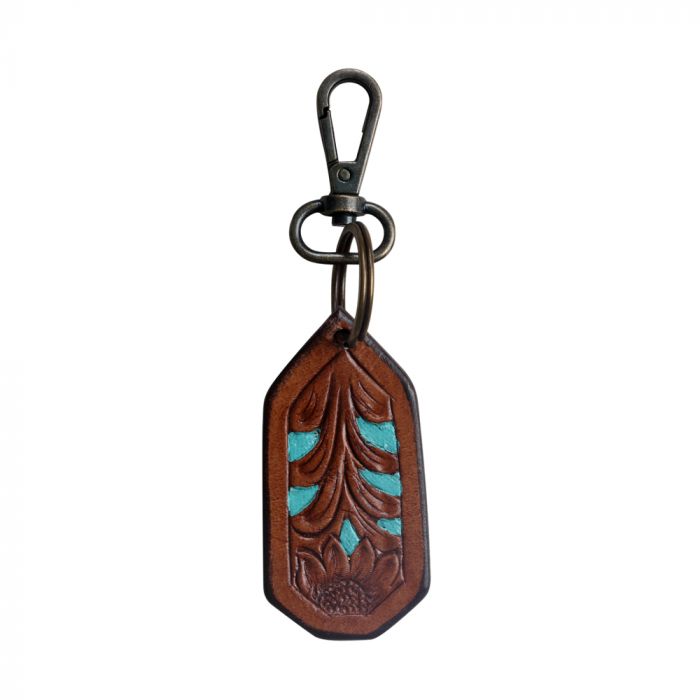 TURQUOISE PETAL KEYCHAIN