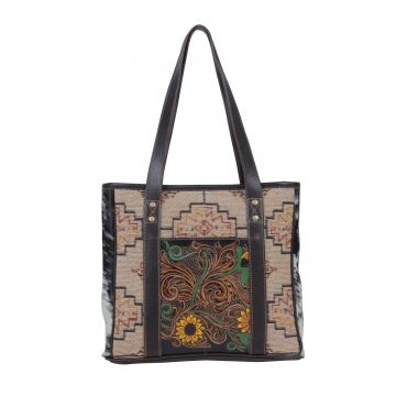 FLEUR HAND-TOOLED BAG