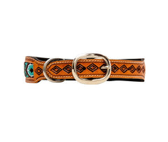 Whizter Hand-Tooled Beaded Dog Collar