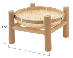 Decorative Bamboo Tray on Stand