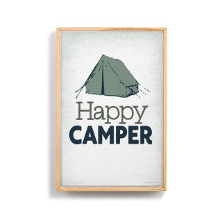 Happy Camper Tent Framed Canvas Wall Art