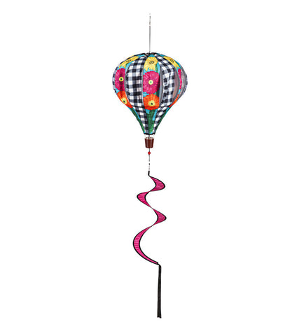 Gerbera Daisy Trio Burlap Balloon Spinner