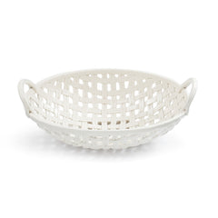 Large Ceramic Bread Basket with Towel